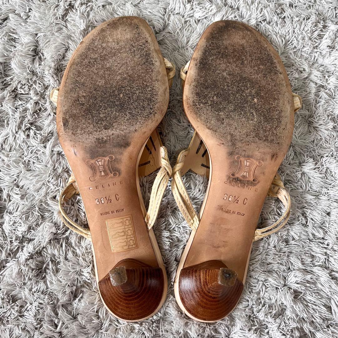 【希少】CELINE セリーヌ トリオンフ レザー サンダル ミュール 36.5
