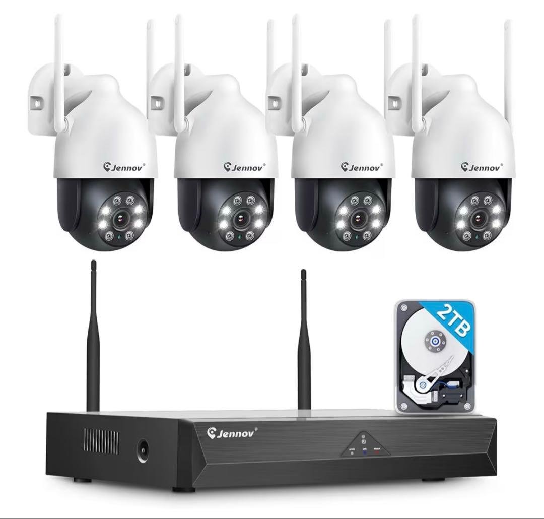 防犯カメラ 屋外 ワイヤレス 500万画素対応 4台セット AI人体検知