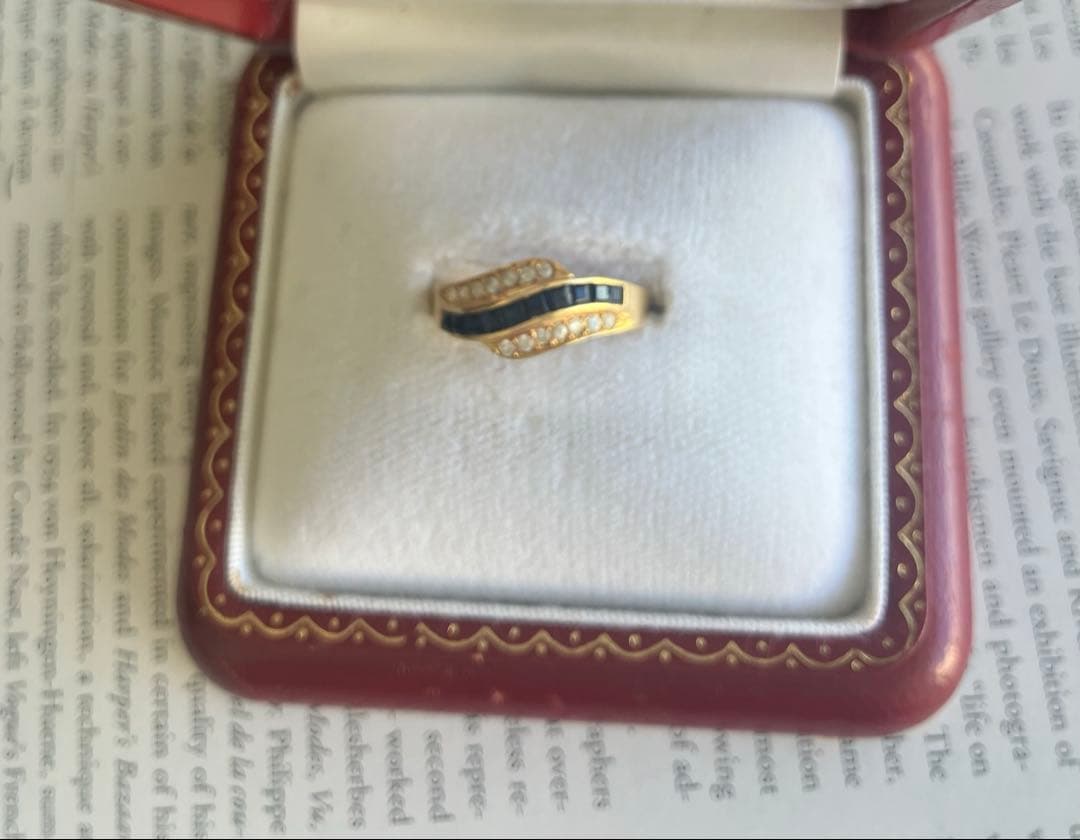 k14金とメレダイヤ　リング　日本製　日本デパートで購入。未使用品