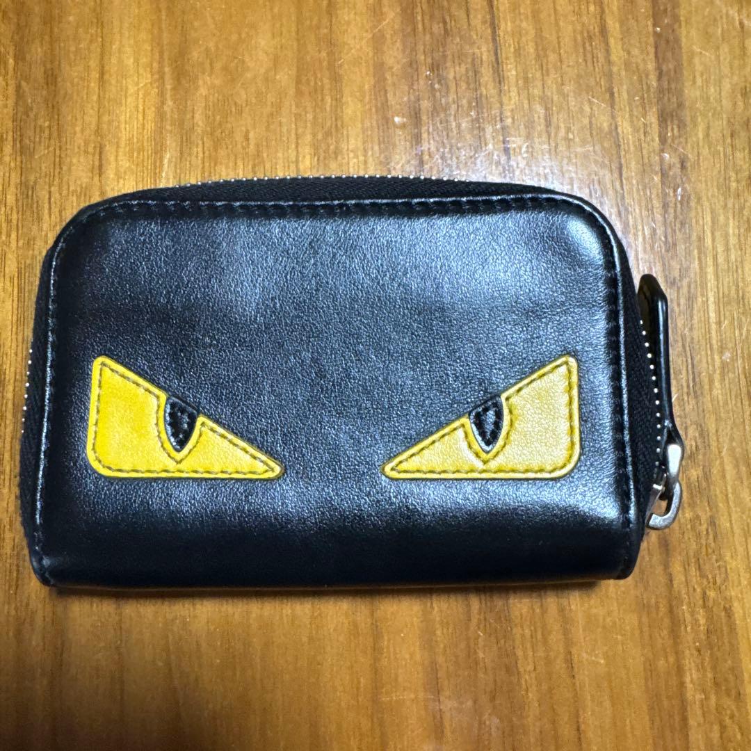 正規品　FENDI フェンディ モンスター バグズアイ 小銭入れ　レザーブラック