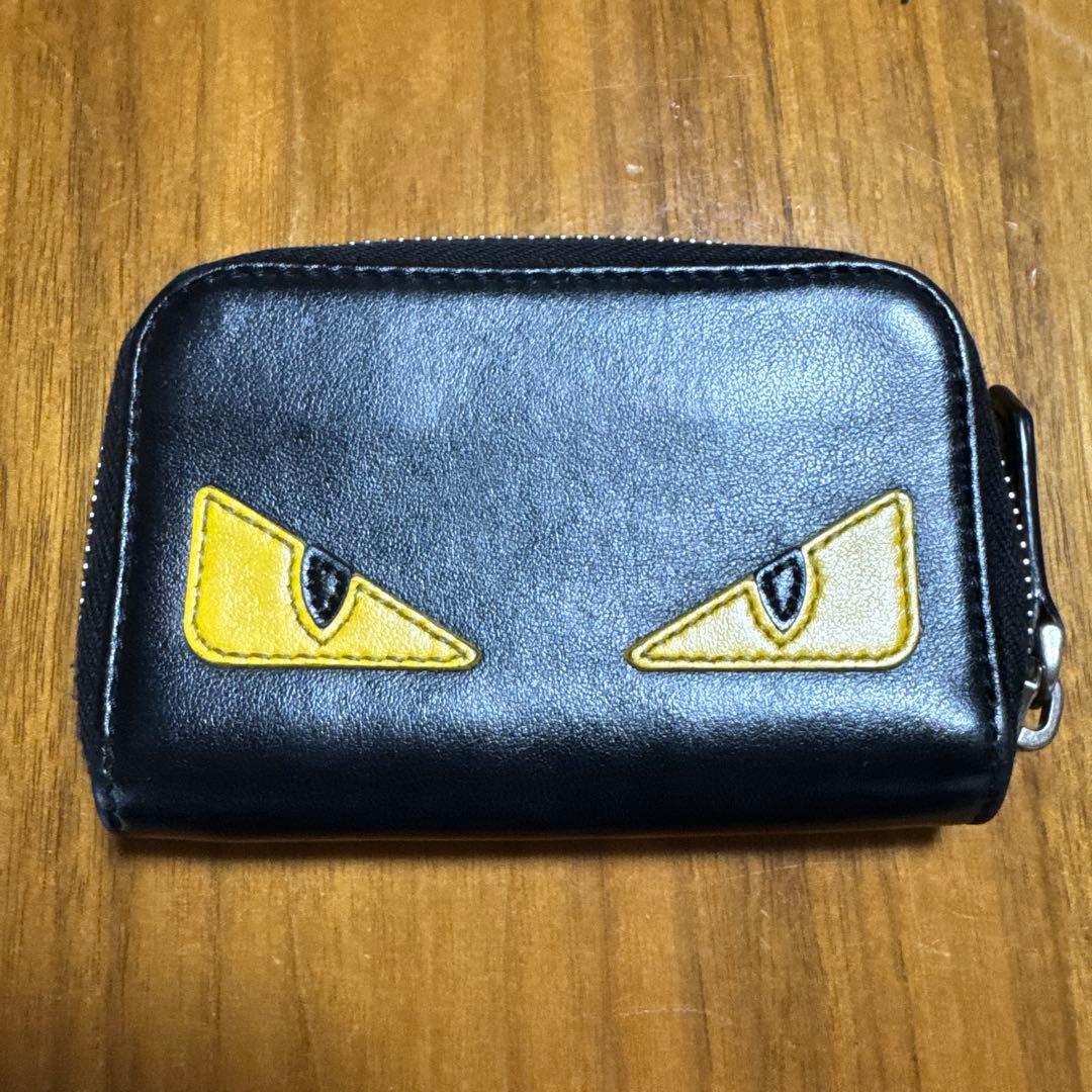 正規品　FENDI フェンディ モンスター バグズアイ 小銭入れ　レザーブラック