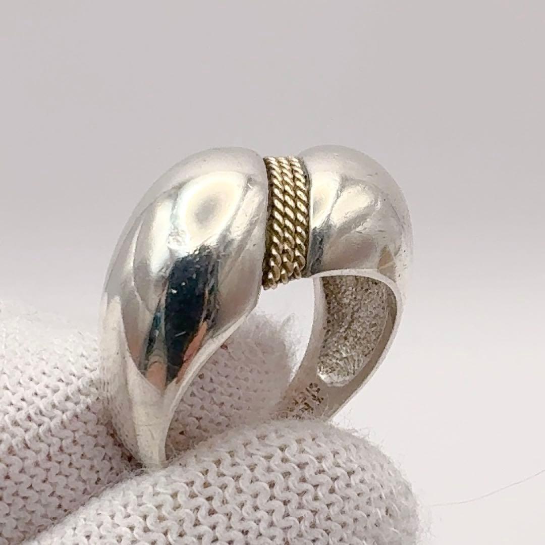 ティファニー　ヴィンテージ　指輪　ツイストロープ　16号　K14＆SV