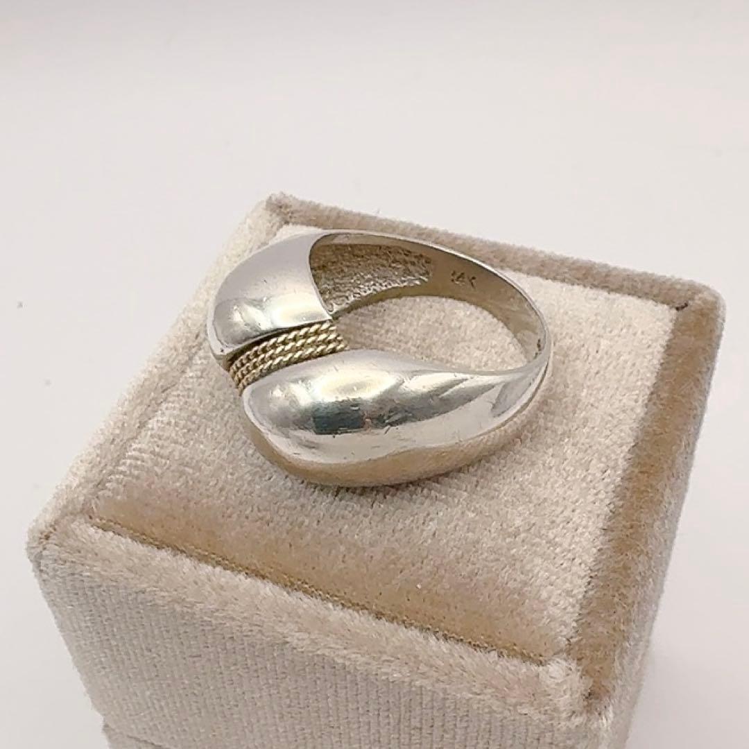 ティファニー　ヴィンテージ　指輪　ツイストロープ　16号　K14＆SV