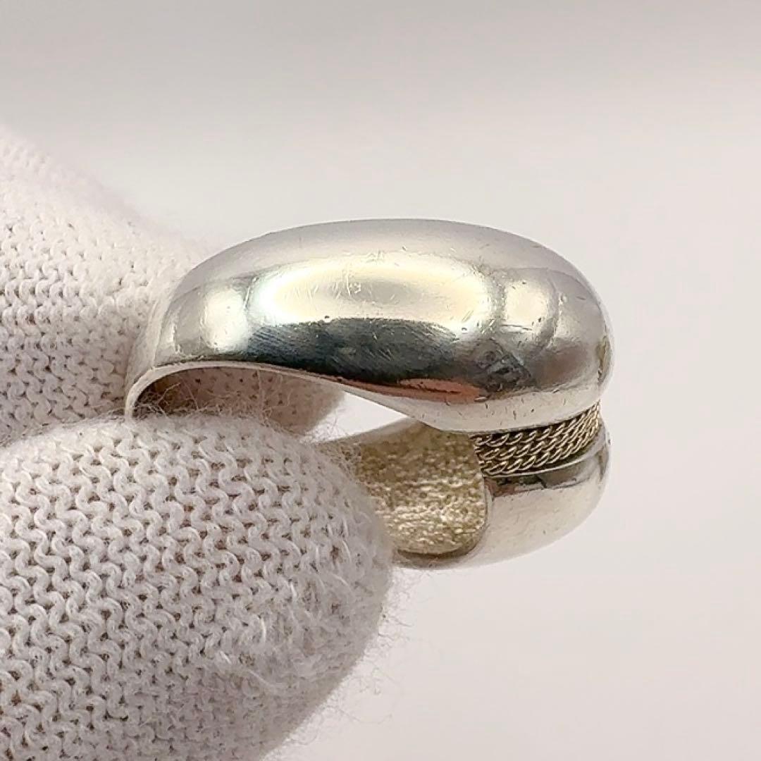 ティファニー　ヴィンテージ　指輪　ツイストロープ　16号　K14＆SV