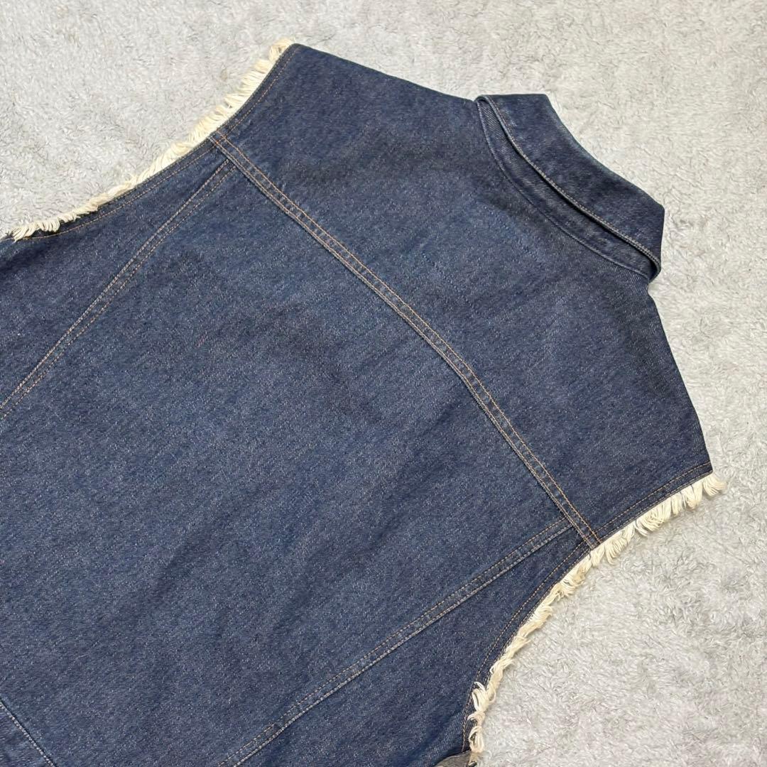 KADOYA デニムベスト レースアップ バイカー 3L ノースリーブ CD52