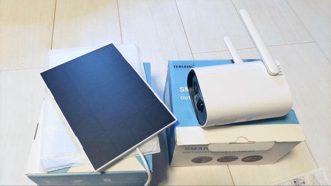 (2台セット)IP66防水防犯カメラ 双方向音声機能　ソーラー充電　配線不要