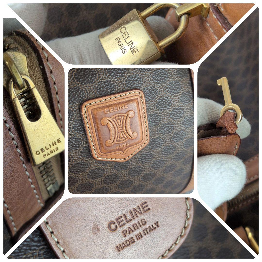 【美品】セリーヌ☆大容量　ゴールド　鍵付　マカダム　ボストンバッグ　旅行