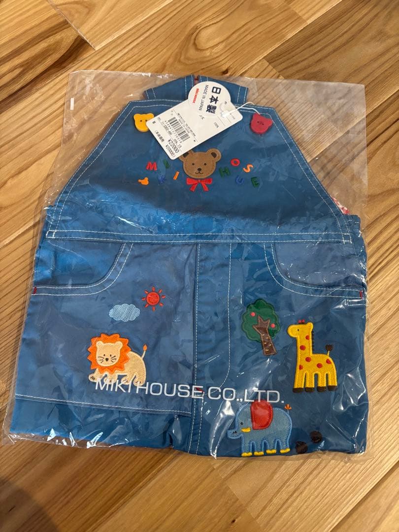 Miki House ミキハウス　６分丈オーバーオール　ブルー　80 90cm