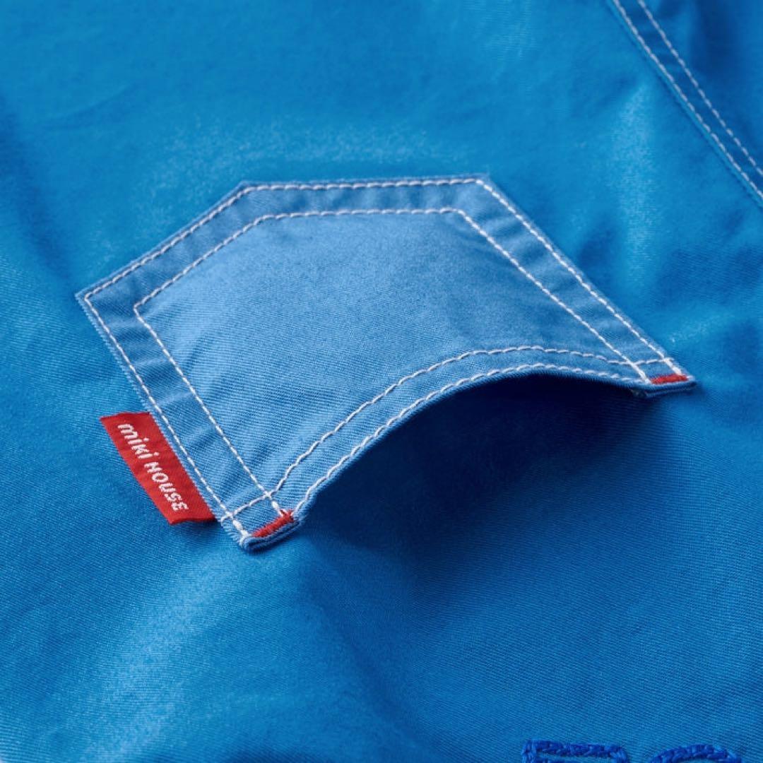 Miki House ミキハウス　６分丈オーバーオール　ブルー　80 90cm