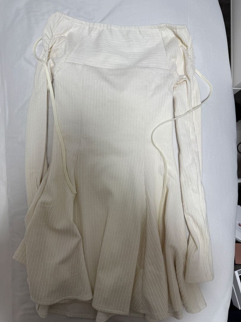 ワンピース M me eme Cross tulle flare mini onepiece