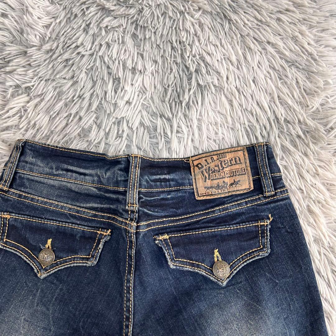 m6491【d.i.a ダイヤ】Y2K フレアデニムパンツ ストレッチ ギャル