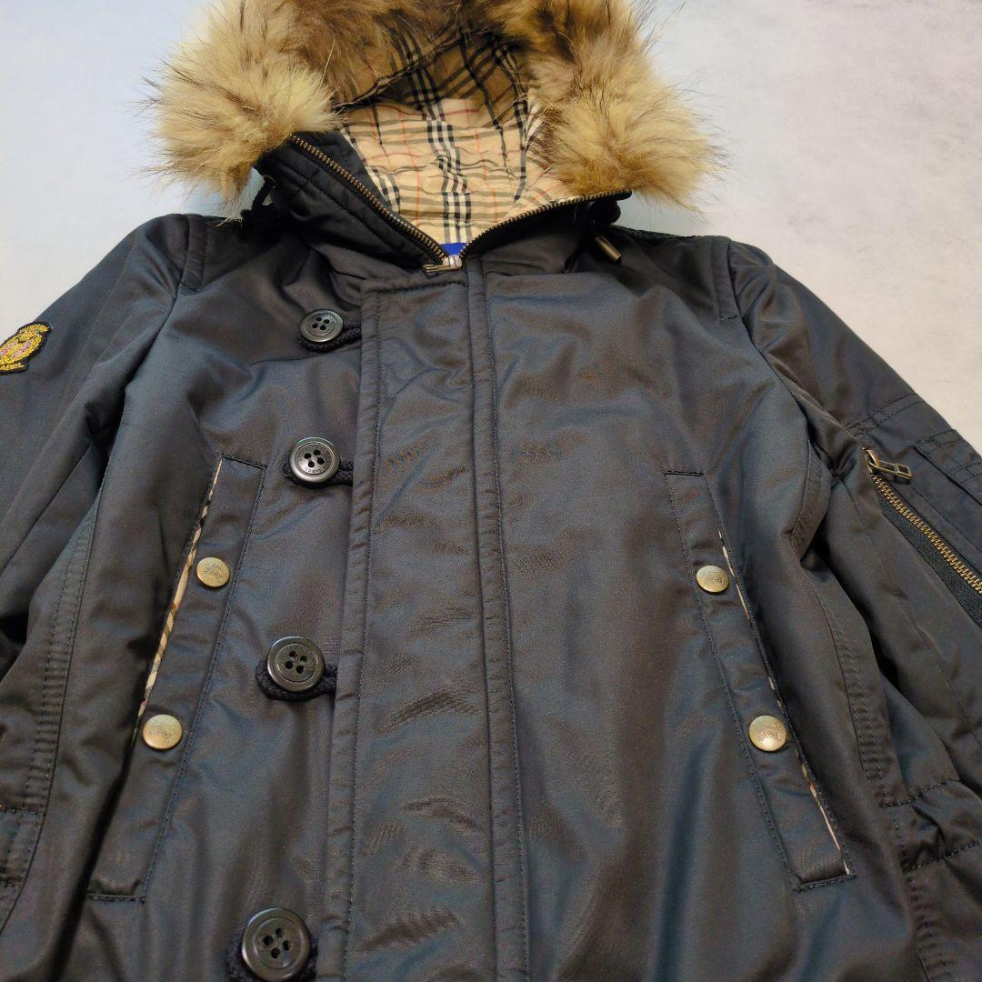 BURBERRY BLUE LABEL✨️ノバチェック裏地 モッズコート 黒