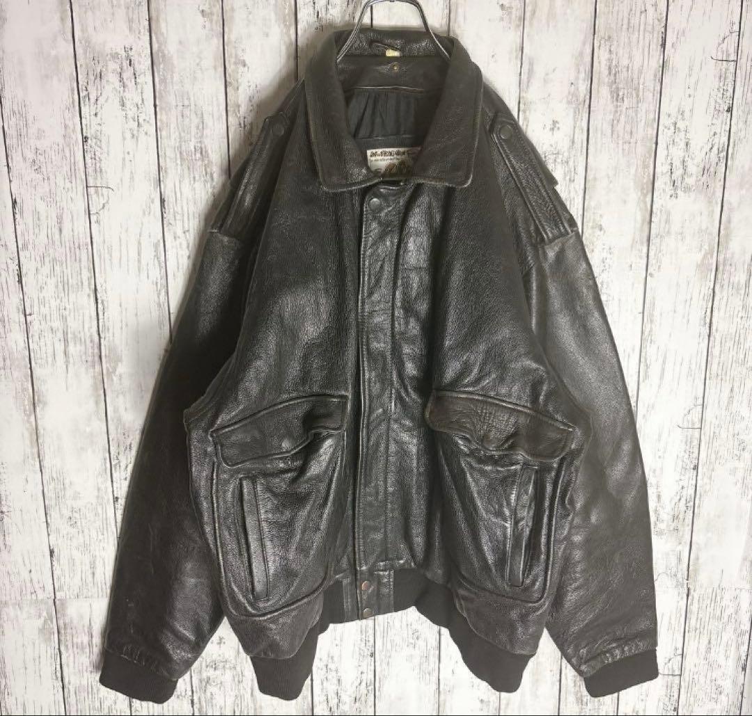 A-2 フライト ジャケット　リアルレザー（牛革）XXL ブラック