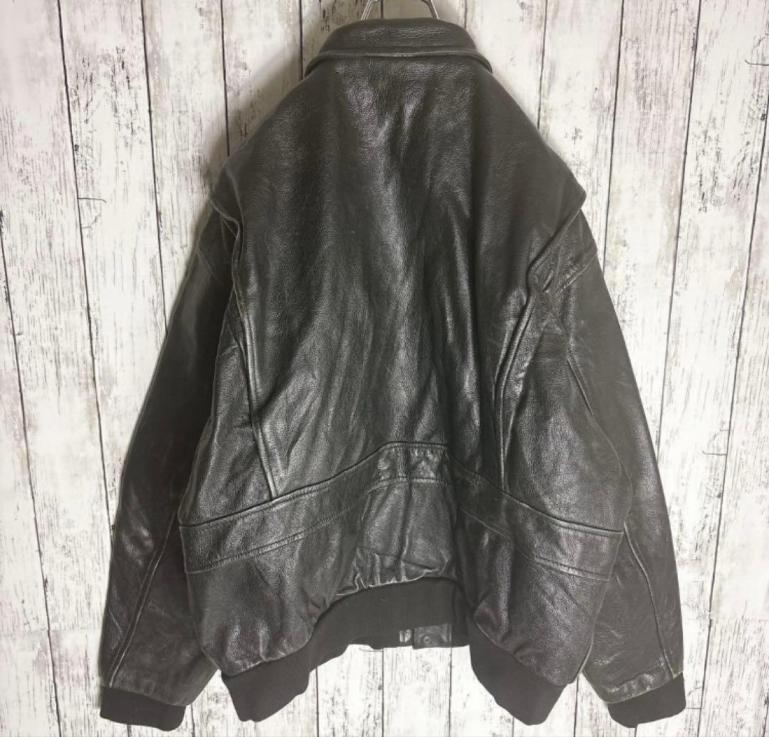 A-2 フライト ジャケット　リアルレザー（牛革）XXL ブラック