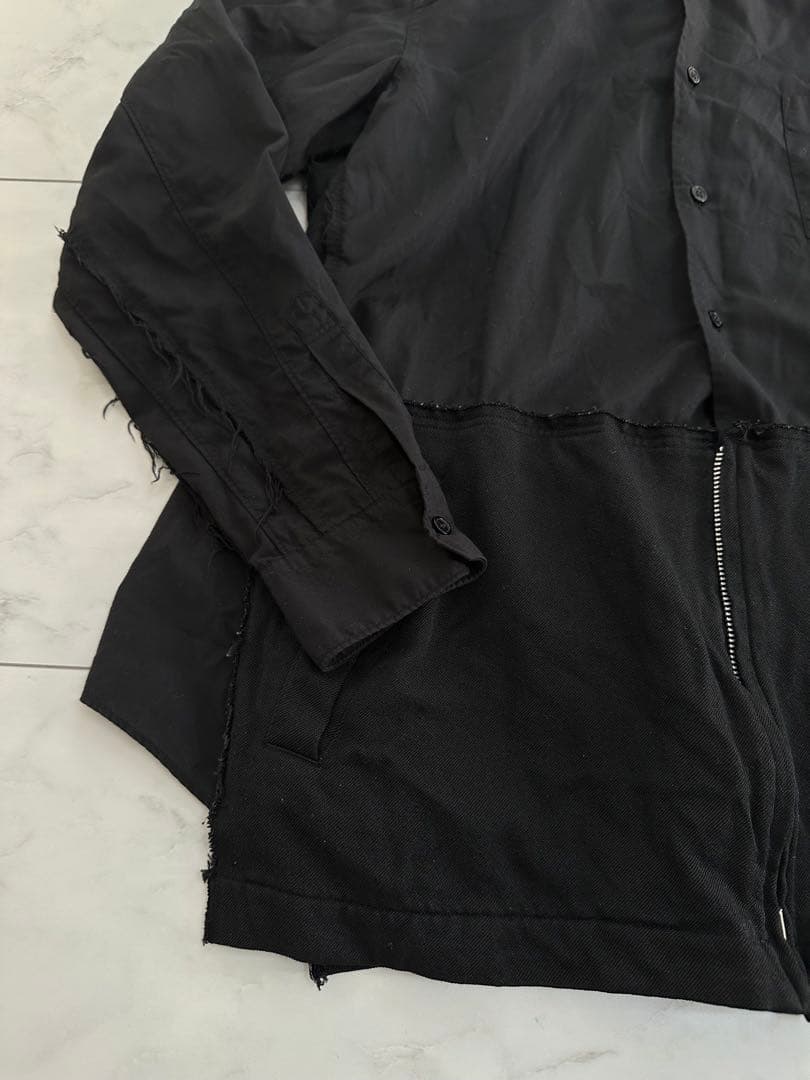 BLACKコムデギャルソン ポリ縮　コーチJKT シャツ　オムプリュス　cdg