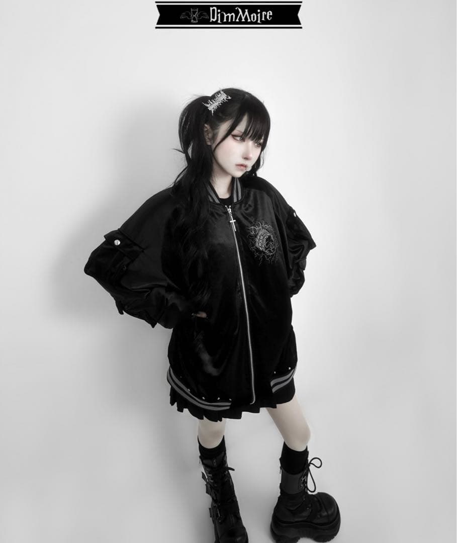 【最終値下げ】DimMoireディムモアールMessyBonesベロアスカジャン