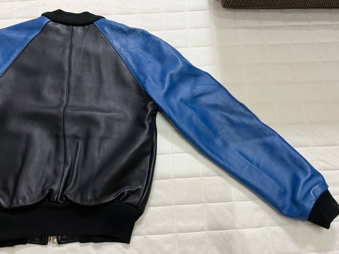 VANSON レザージャケット TJV バンソン青　黒 サイズ36 Sサイズ相当