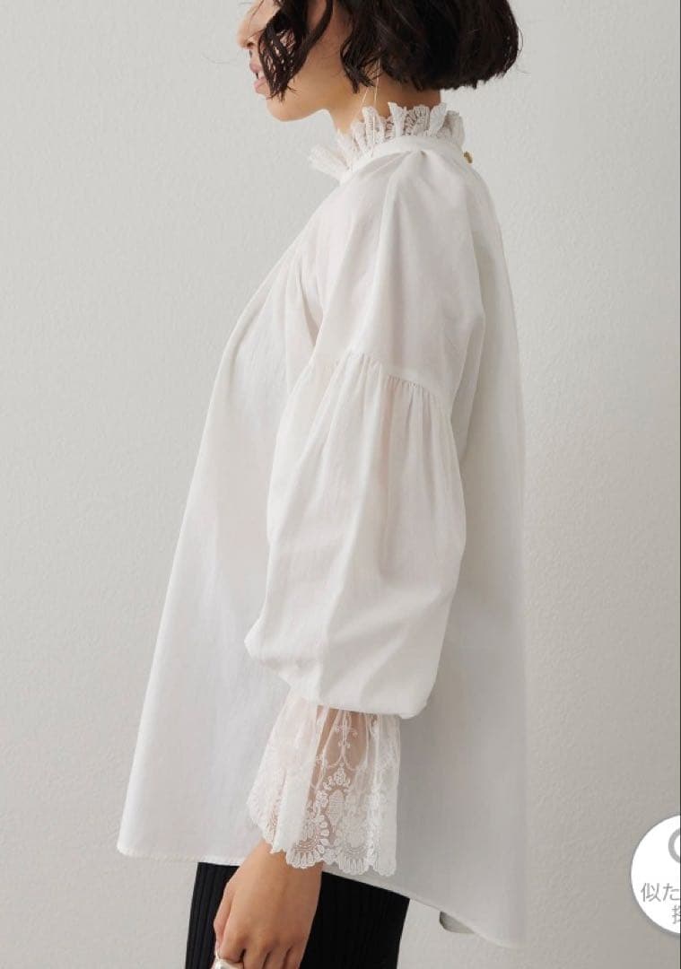 タグ付新品☆ウィムガゼット☆レースギャザーブラウス