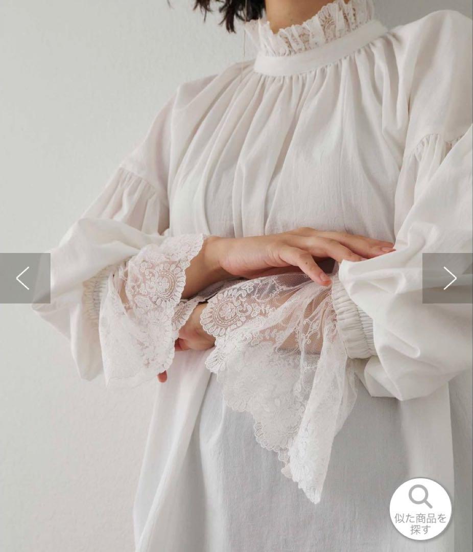 タグ付新品☆ウィムガゼット☆レースギャザーブラウス