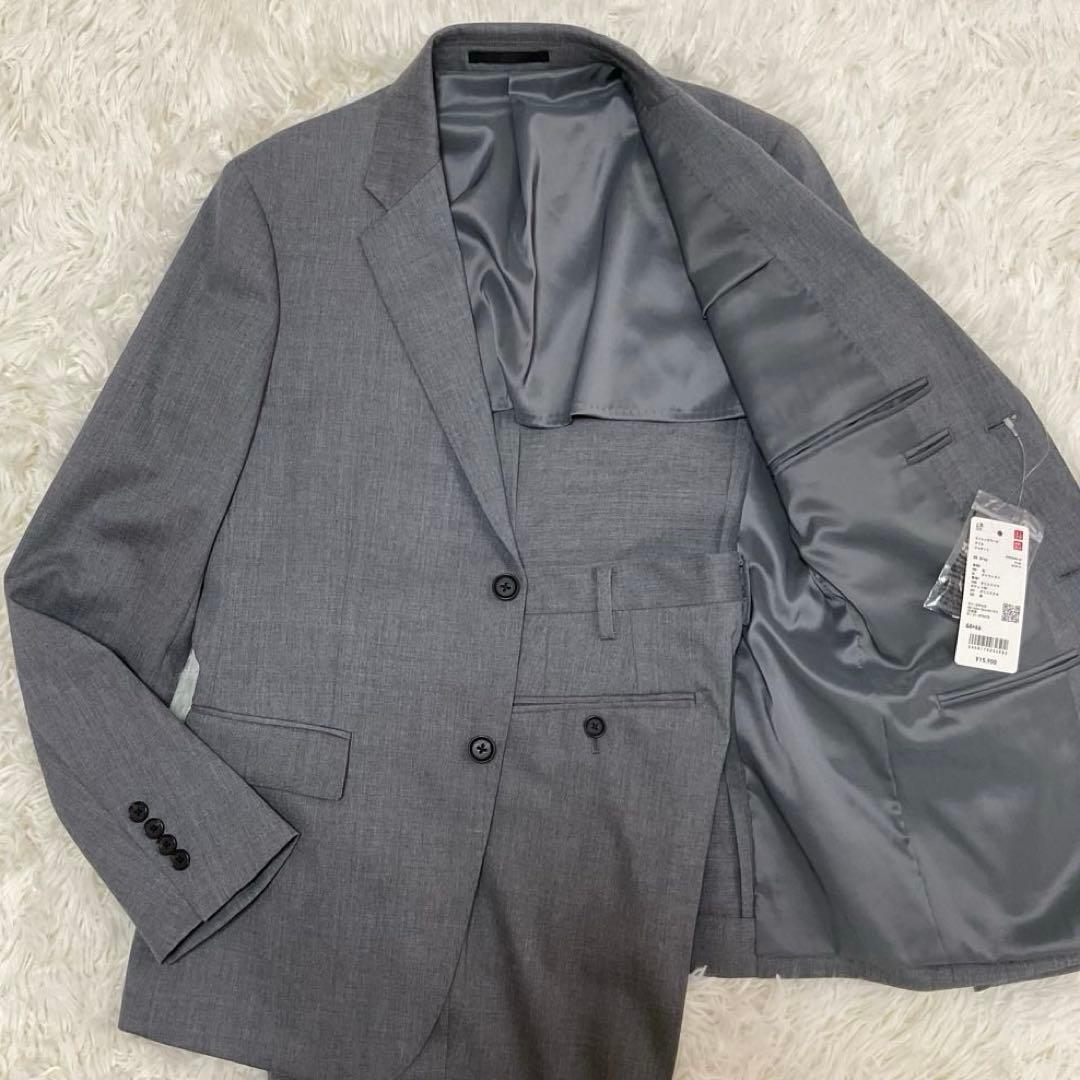 新品未使用♪UNIQLO ストレッチウールスリムジャケット グレー 44サイズ