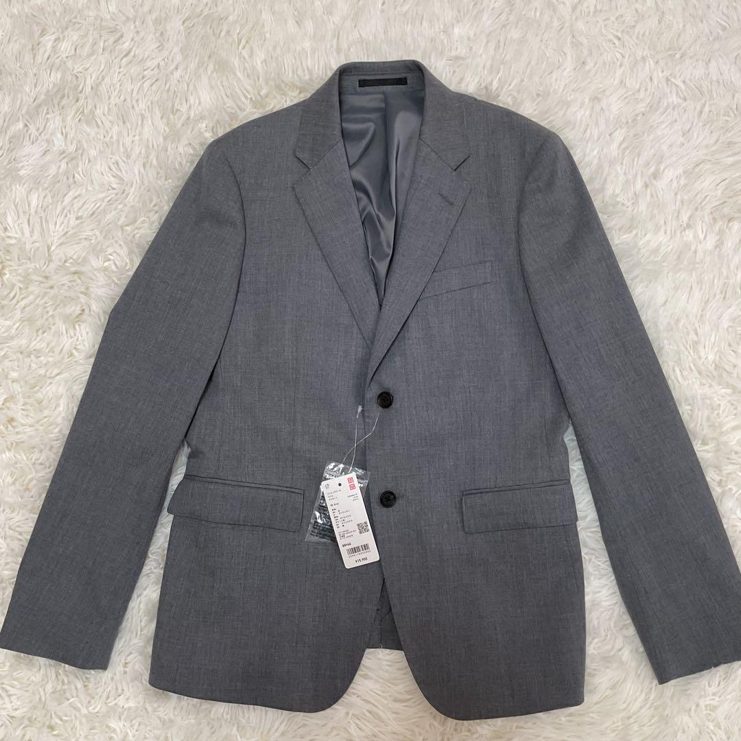 新品未使用♪UNIQLO ストレッチウールスリムジャケット グレー 44サイズ