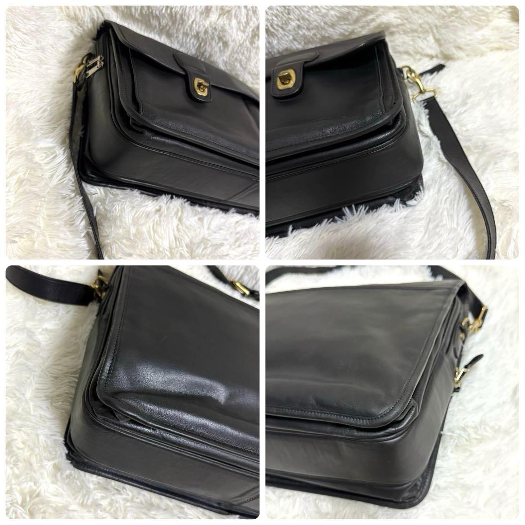 COACH オールドコーチ ショルダーバッグ ターンロック A4 2WAY 黒