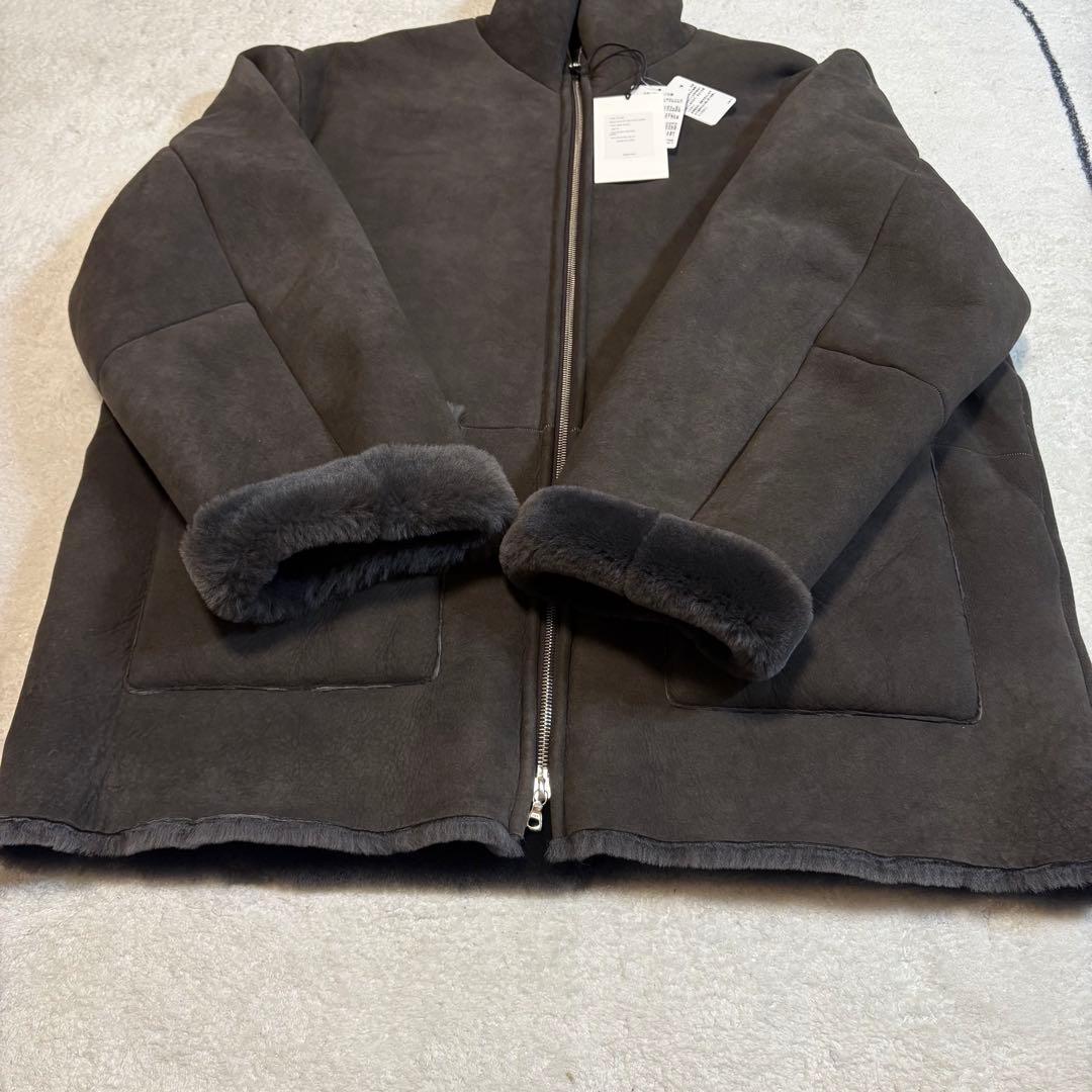 【最終値下げ　新品未使用】ssstein☆ムートンジャケット☆M☆グレーカーキ