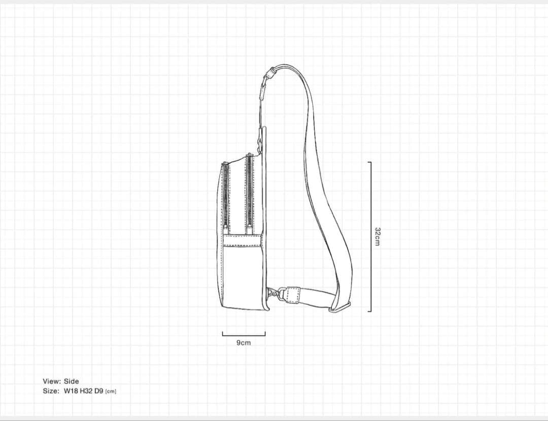 アニアリ　ブラックレザーボディバッグ