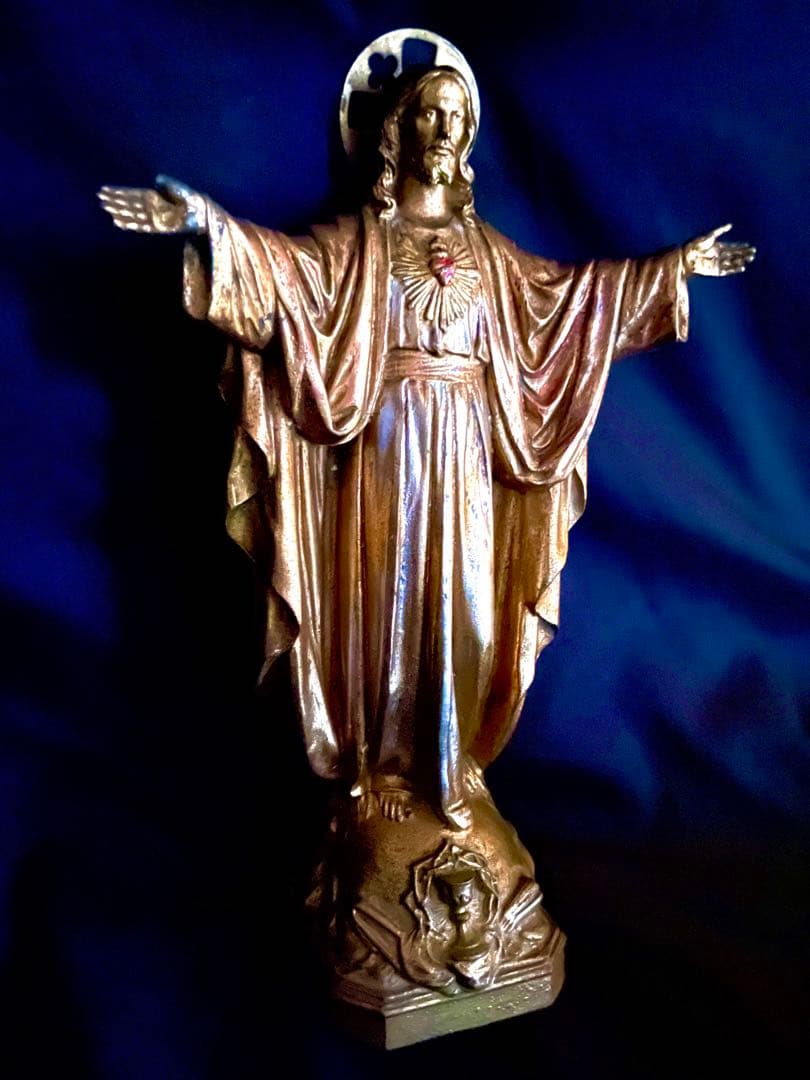 【貴重】イエス・キリスト像 ブロンズ像 浄化 聖母 イコン 絵画 アンティーク