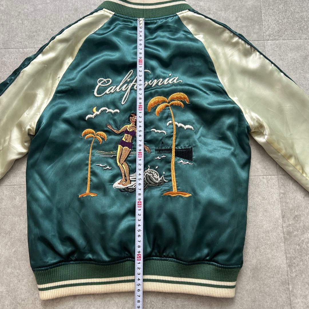 ロンハーマンヴィンテージ スカジャン XS グリーン アロハガール サーフ