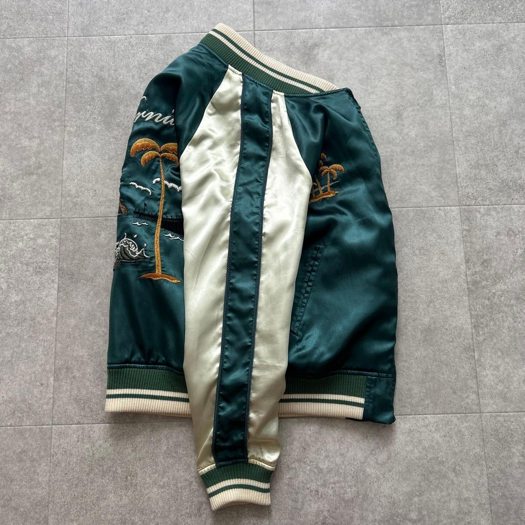 ロンハーマンヴィンテージ スカジャン XS グリーン アロハガール サーフ