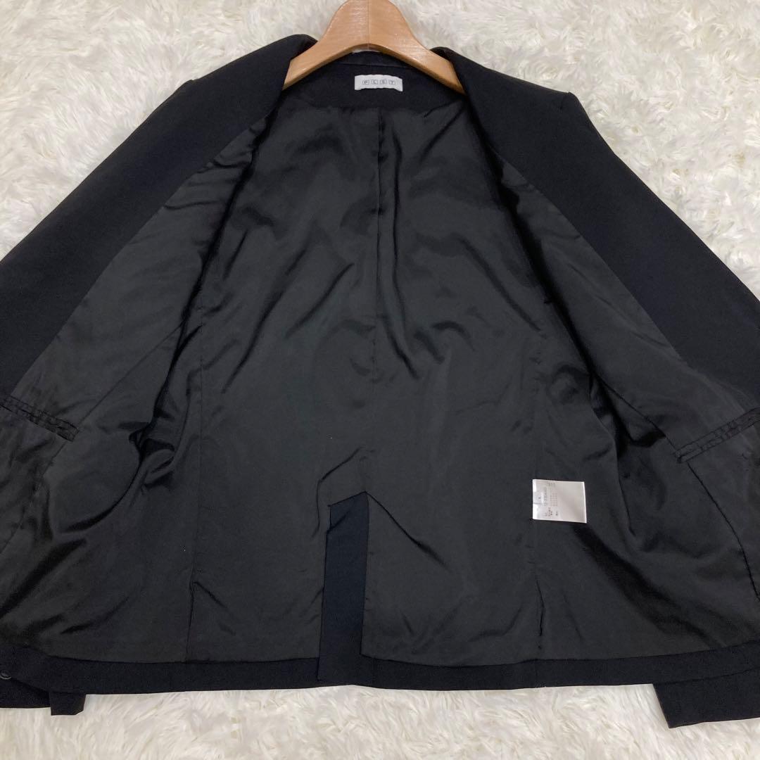 PLST プラステ ノーカラー ジャケット パンツ セットアップ 黒 Lサイズ