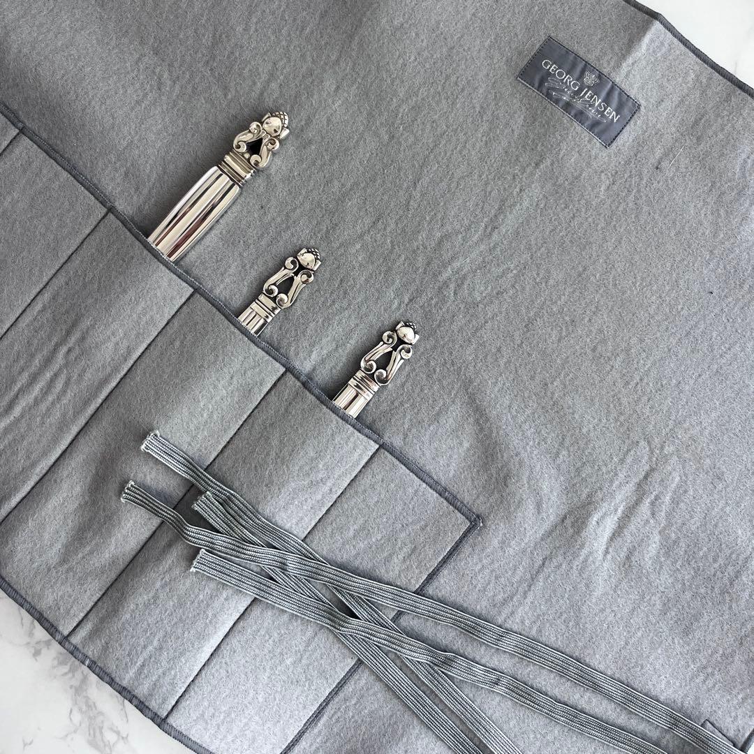 【未使用】ジョージ ジェンセン ACORN エコーン ディナー3本セット 純銀製