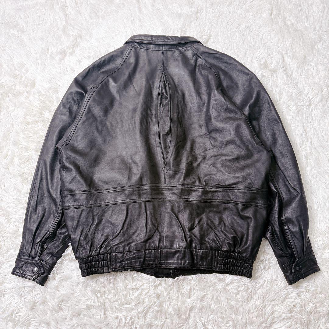 ラムレザー ボンバー 短丈 総柄 レザージャケット y2k 00s 羊 アメカジ