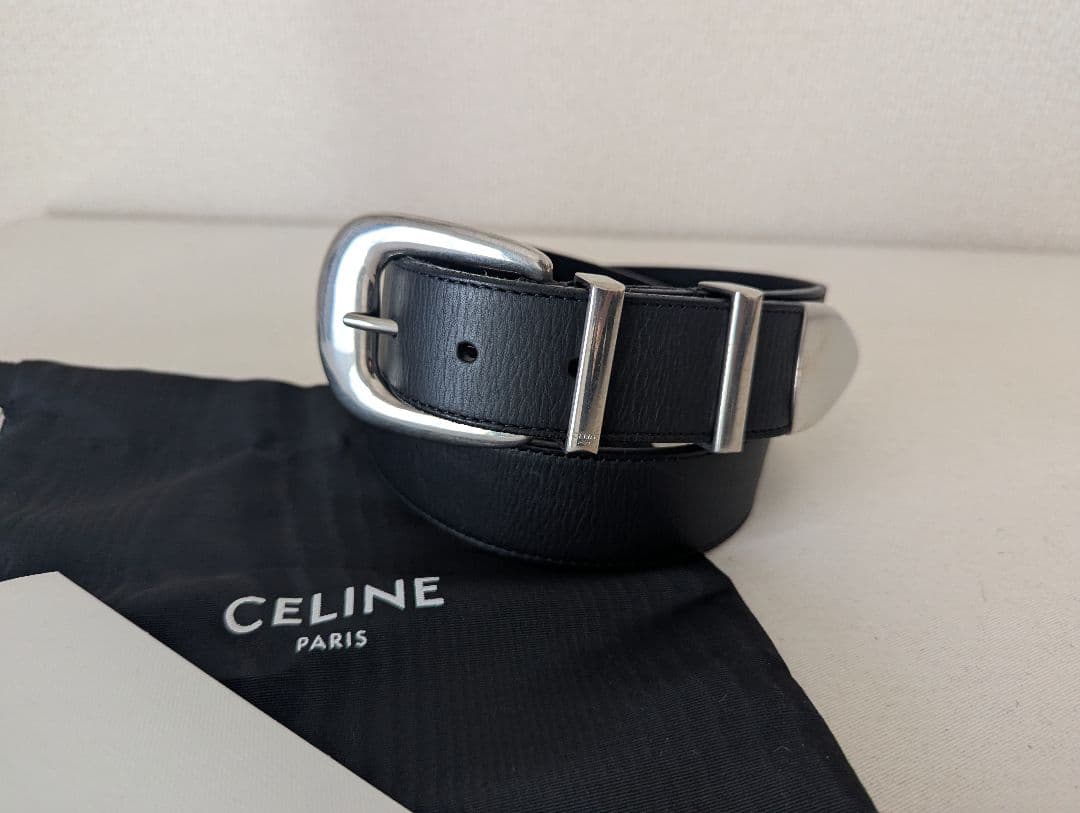 美品 CELINE ラージ 35MM ウエスタンベルト 80 エディスリマン