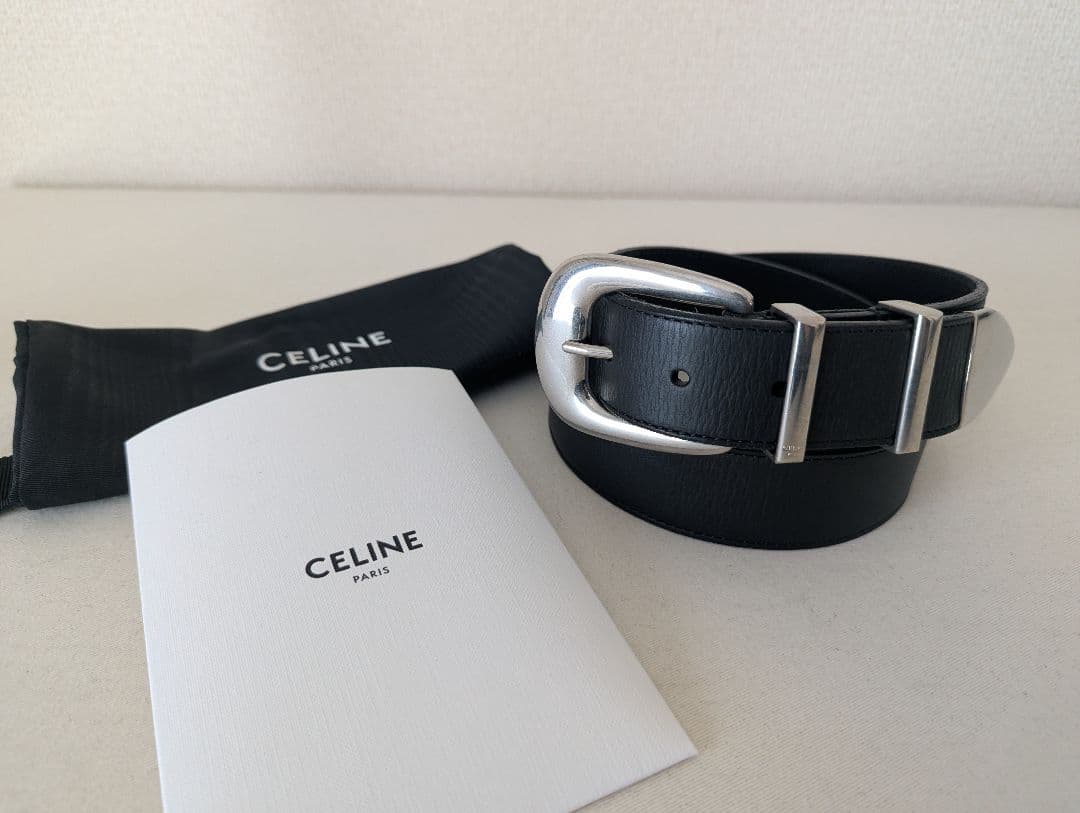美品 CELINE ラージ 35MM ウエスタンベルト 80 エディスリマン