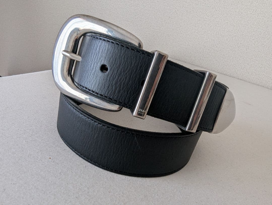 美品 CELINE ラージ 35MM ウエスタンベルト 80 エディスリマン