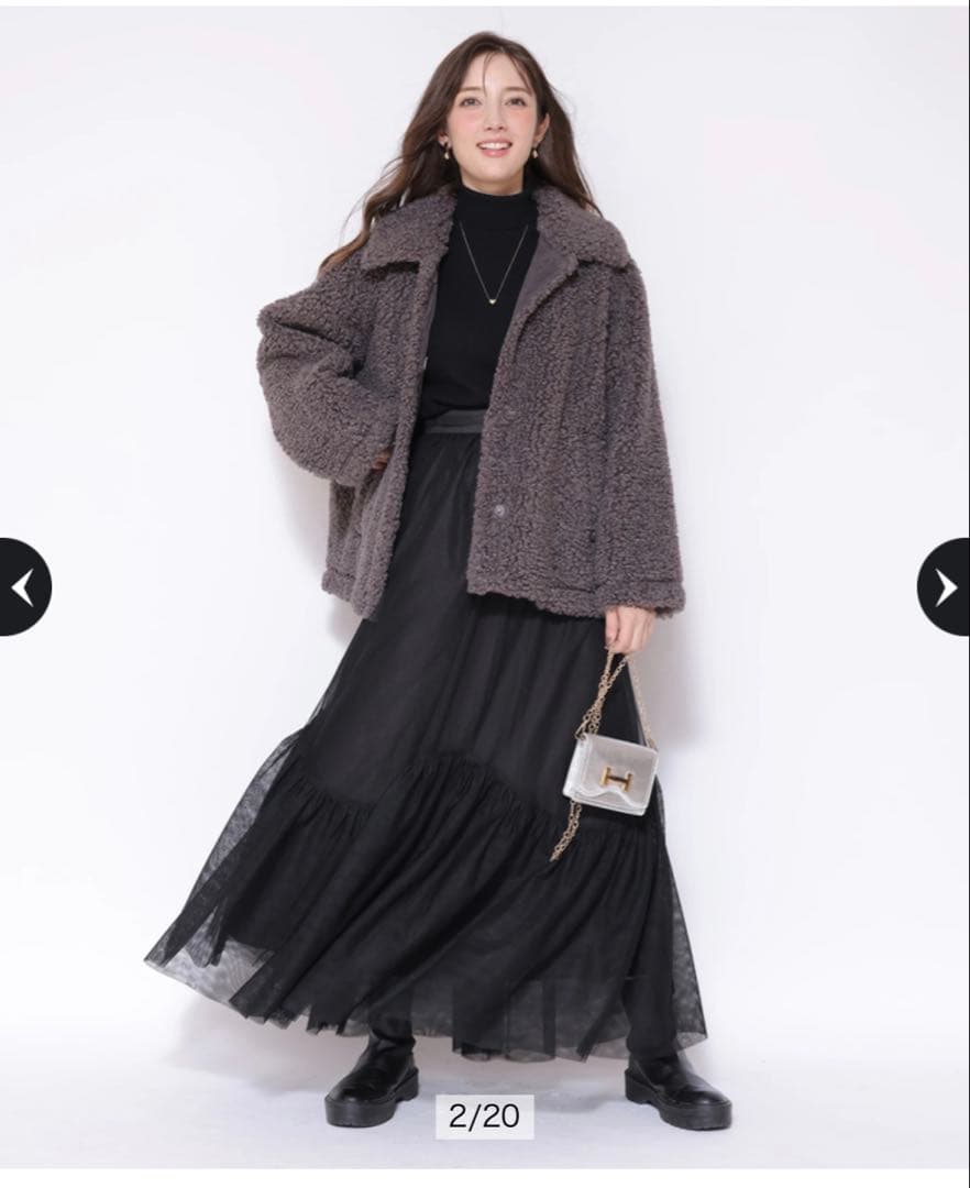 Apuweiser-riche ウェーブ切替チュールスカート