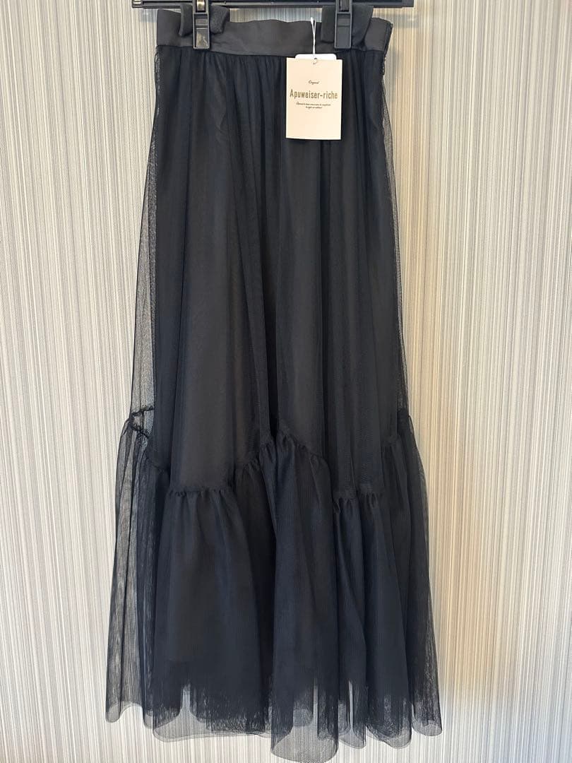 Apuweiser-riche ウェーブ切替チュールスカート