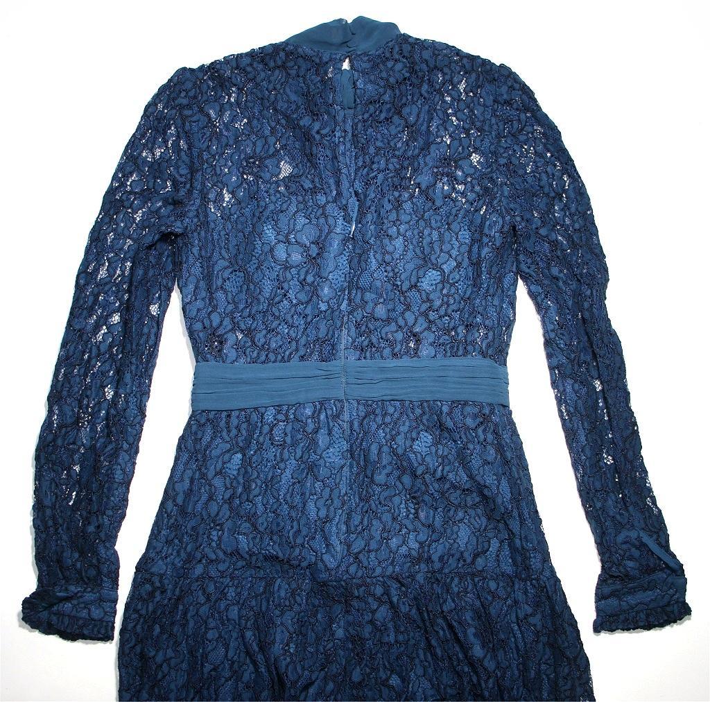 m*i様 セルフポートレイト ワンピース リボン レース 紺 UK8 未使用 B