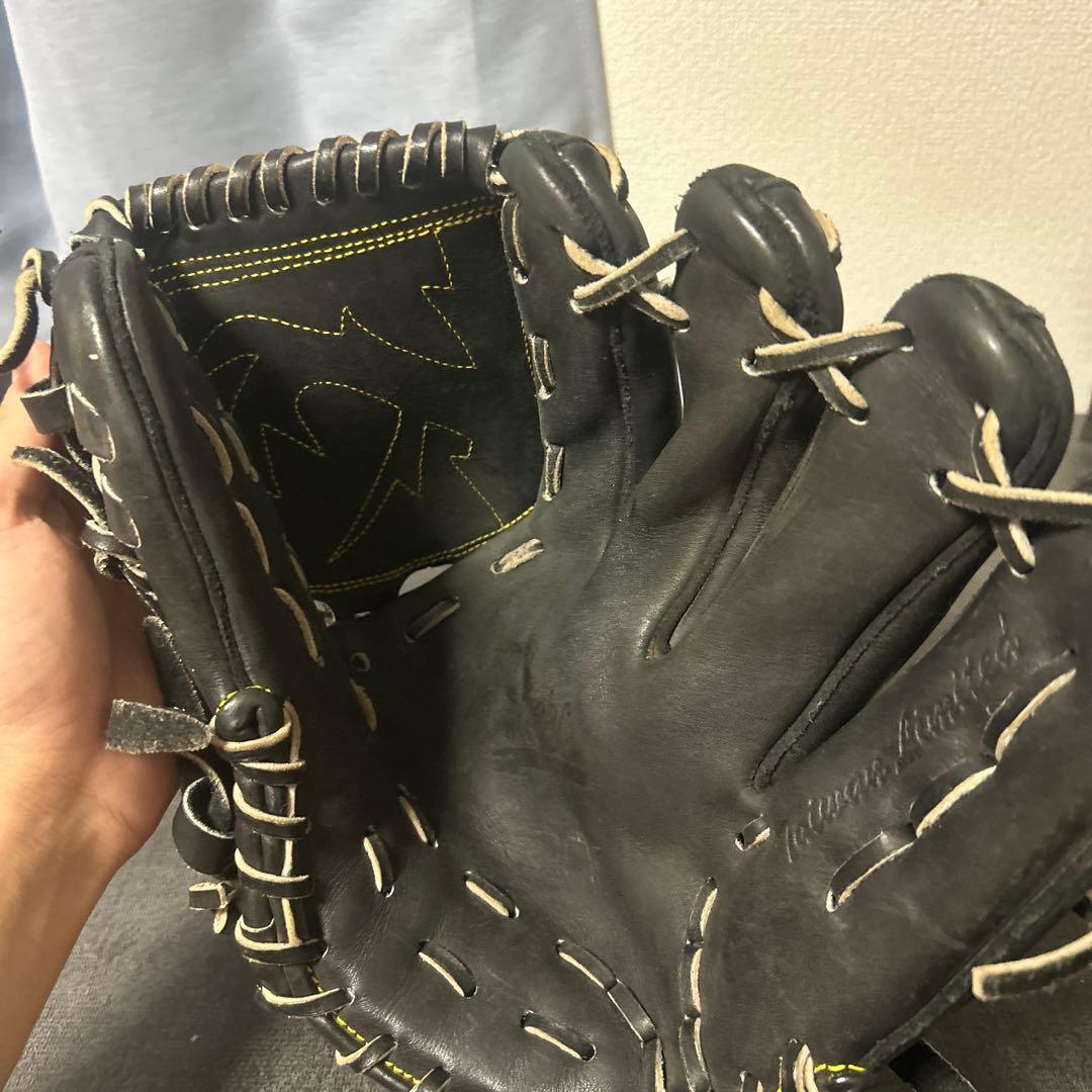 ZETT 硬式グローブ 黒　破損あり