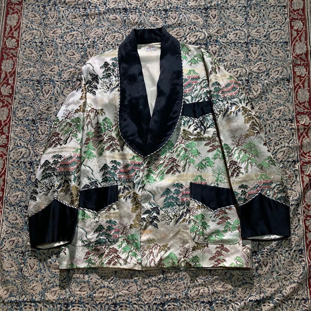 マーレ 50's 西陣織 五重塔 スカガウン 和柄 スモーキングガウン