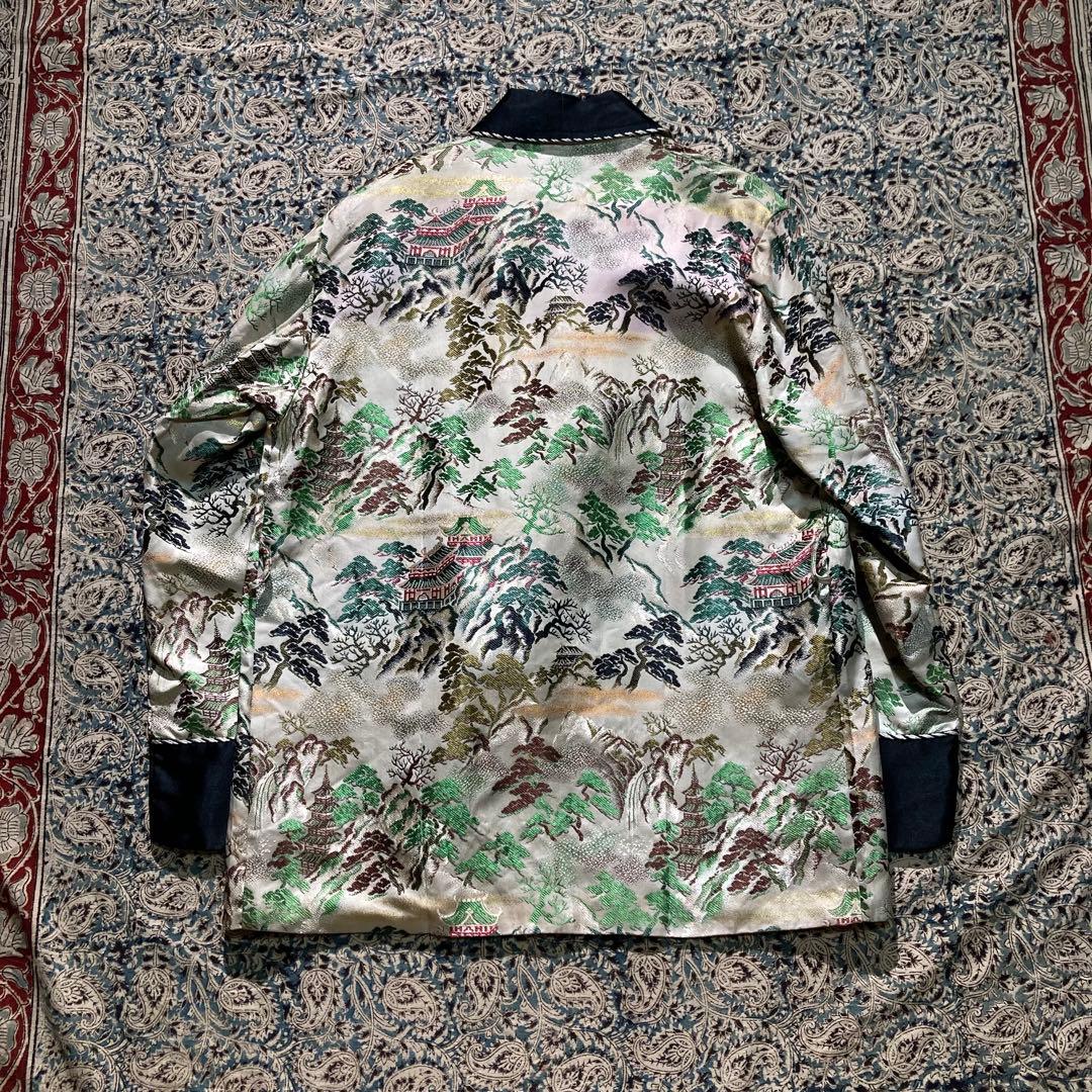 マーレ 50's 西陣織 五重塔 スカガウン 和柄 スモーキングガウン