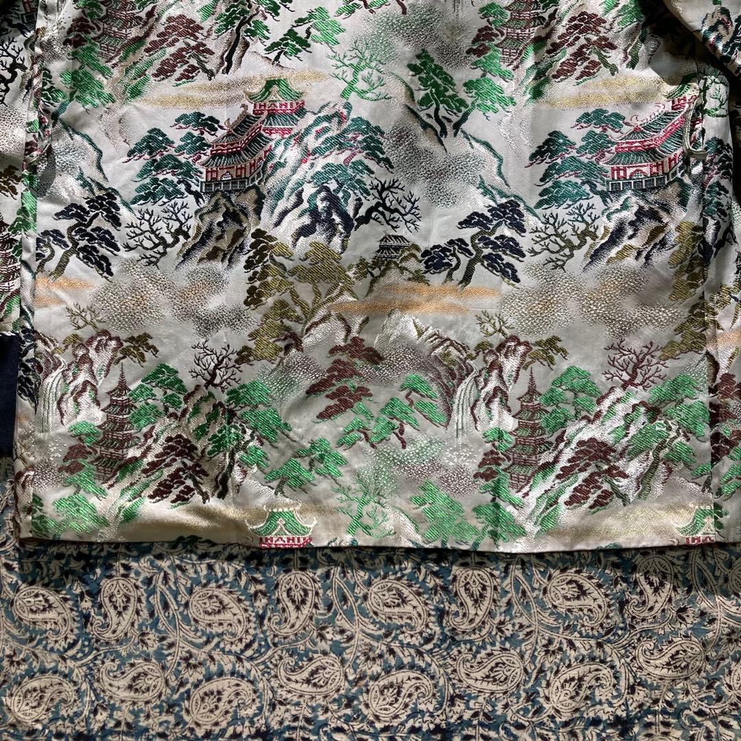 マーレ 50's 西陣織 五重塔 スカガウン 和柄 スモーキングガウン