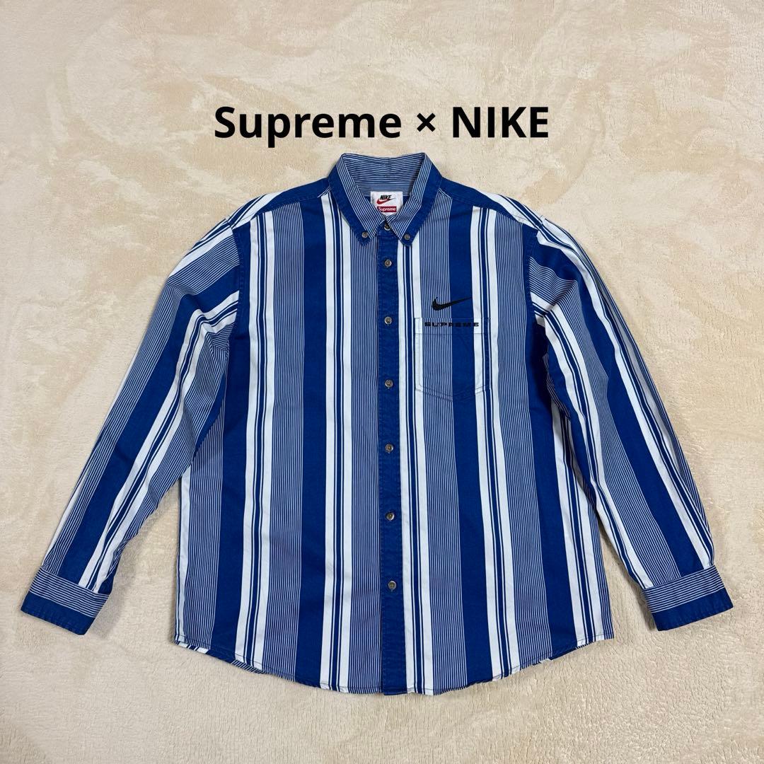Supreme NIKE ストライプシャツ Mサイズ