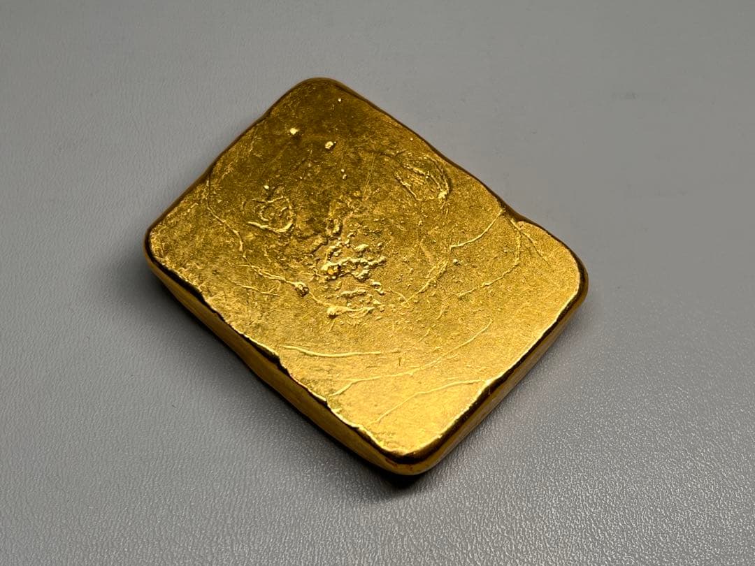 古銭　逸品金錠　金塊　雍正年造　赤金　文鎮　厚重　金鳳祥　福　金運　開運用へ