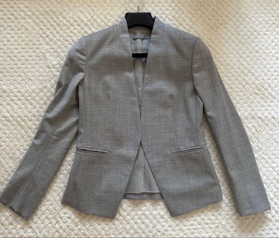 セオリー　 グレー ノーカラー スーツジャケット