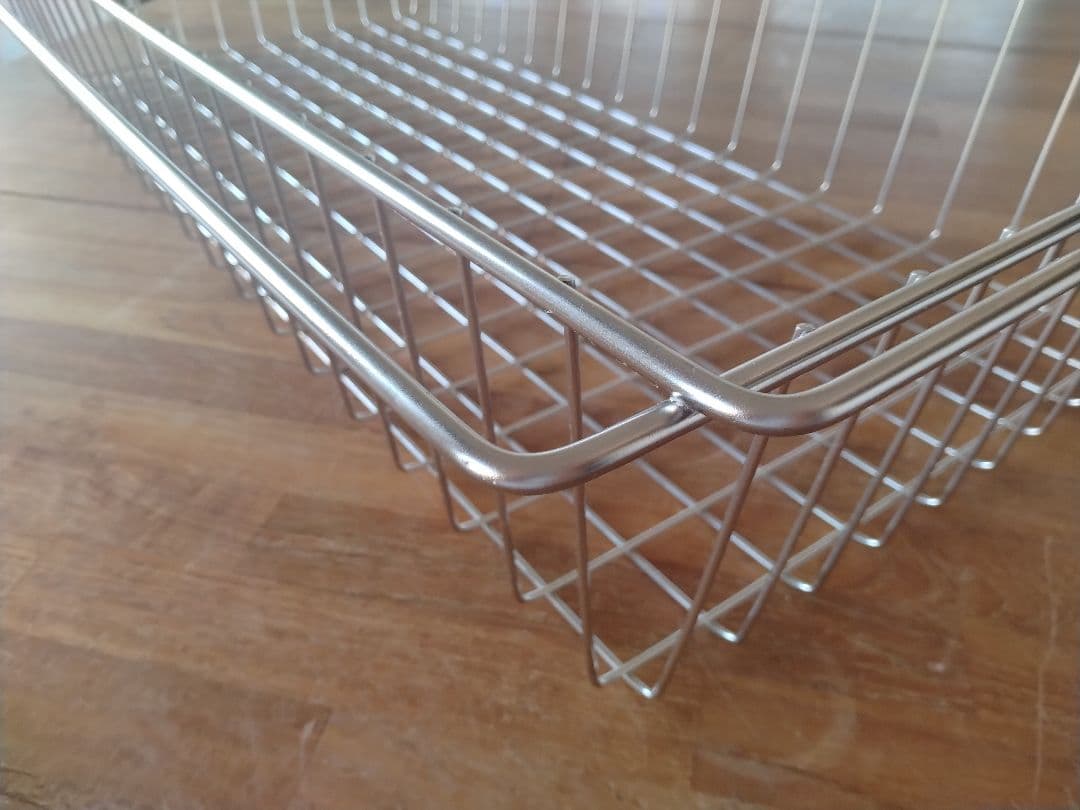 【訳あり】MUJI無印良品 ステンレスユニットシェルフ用ワイヤーバスケット2個