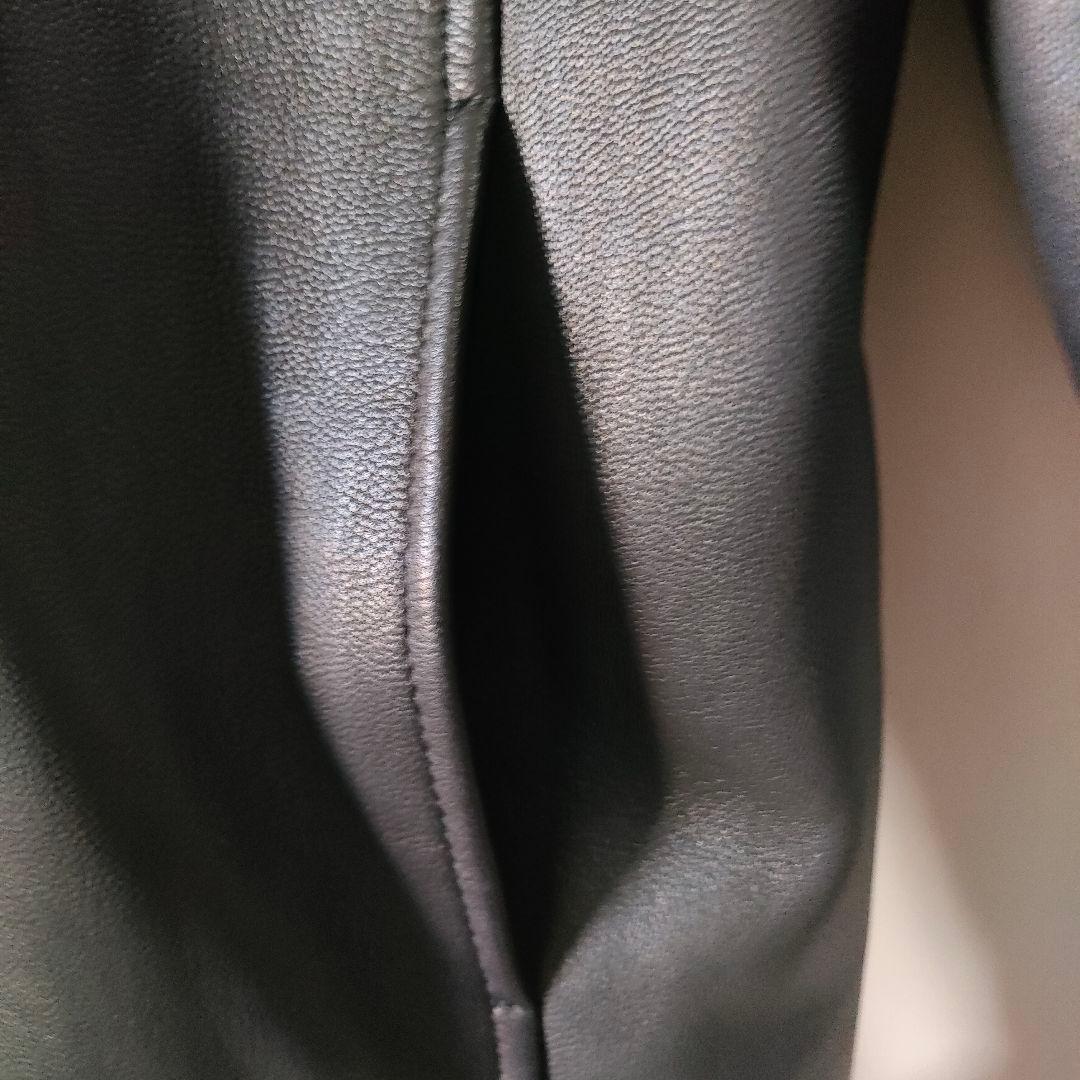 【美品】SHIPS シップス　本革ラムレザージャケット シングル黒Ｌ