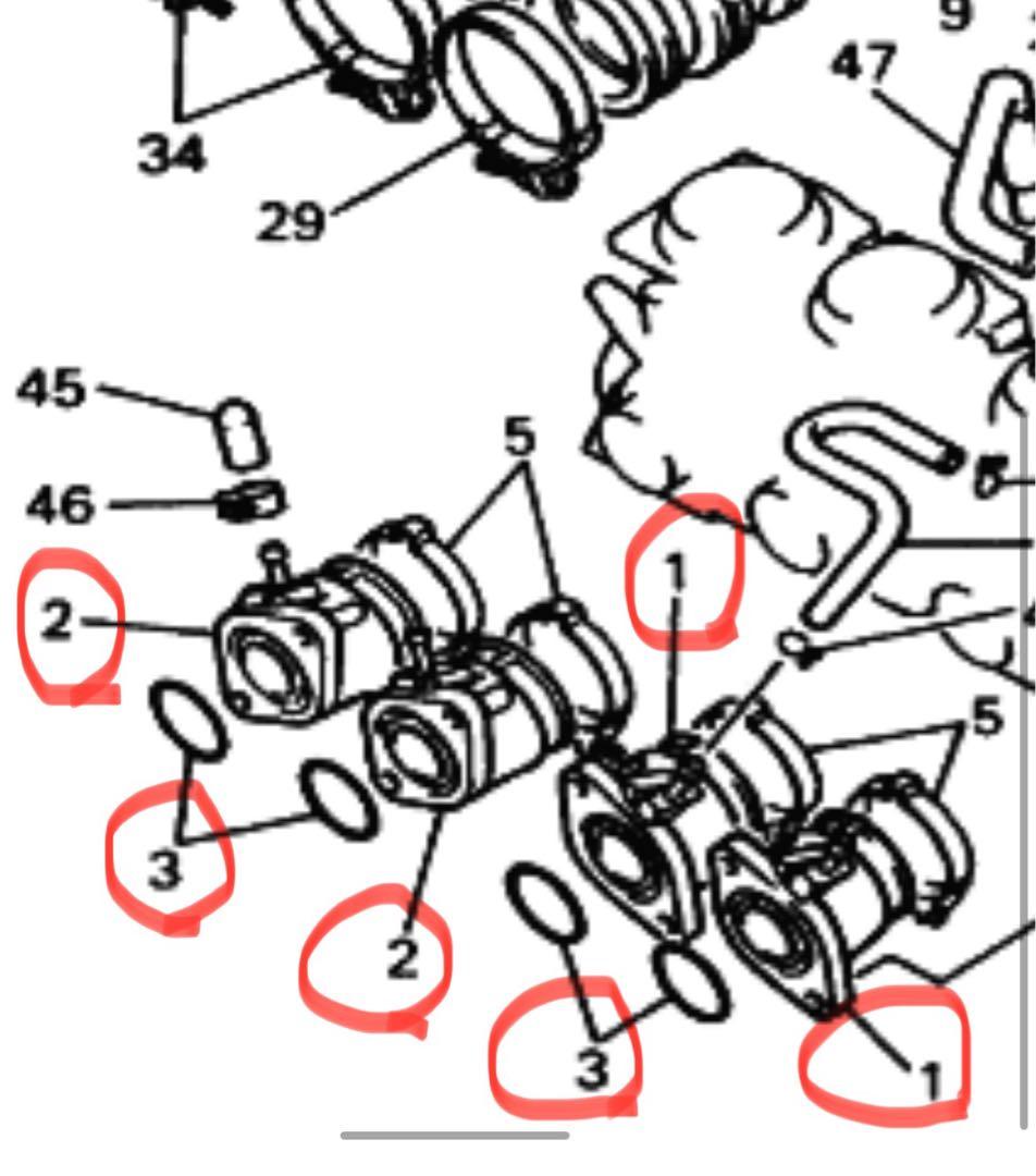 xjr400 xjr400R 4HM インシュレーター　O リングセット　純正